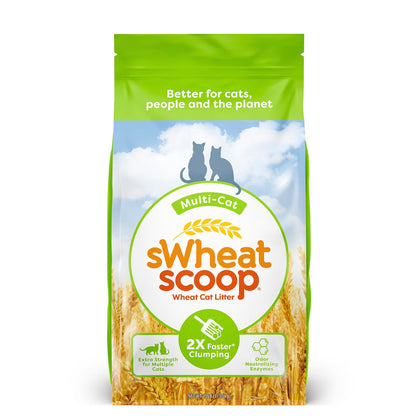 sWheat Scoop Natural Wheat Multi-Cat Litter, Superior Clumping with Odor Neutralizing Enzymes, 25 Pound Bag 🍁 All In One Marketplace Canada