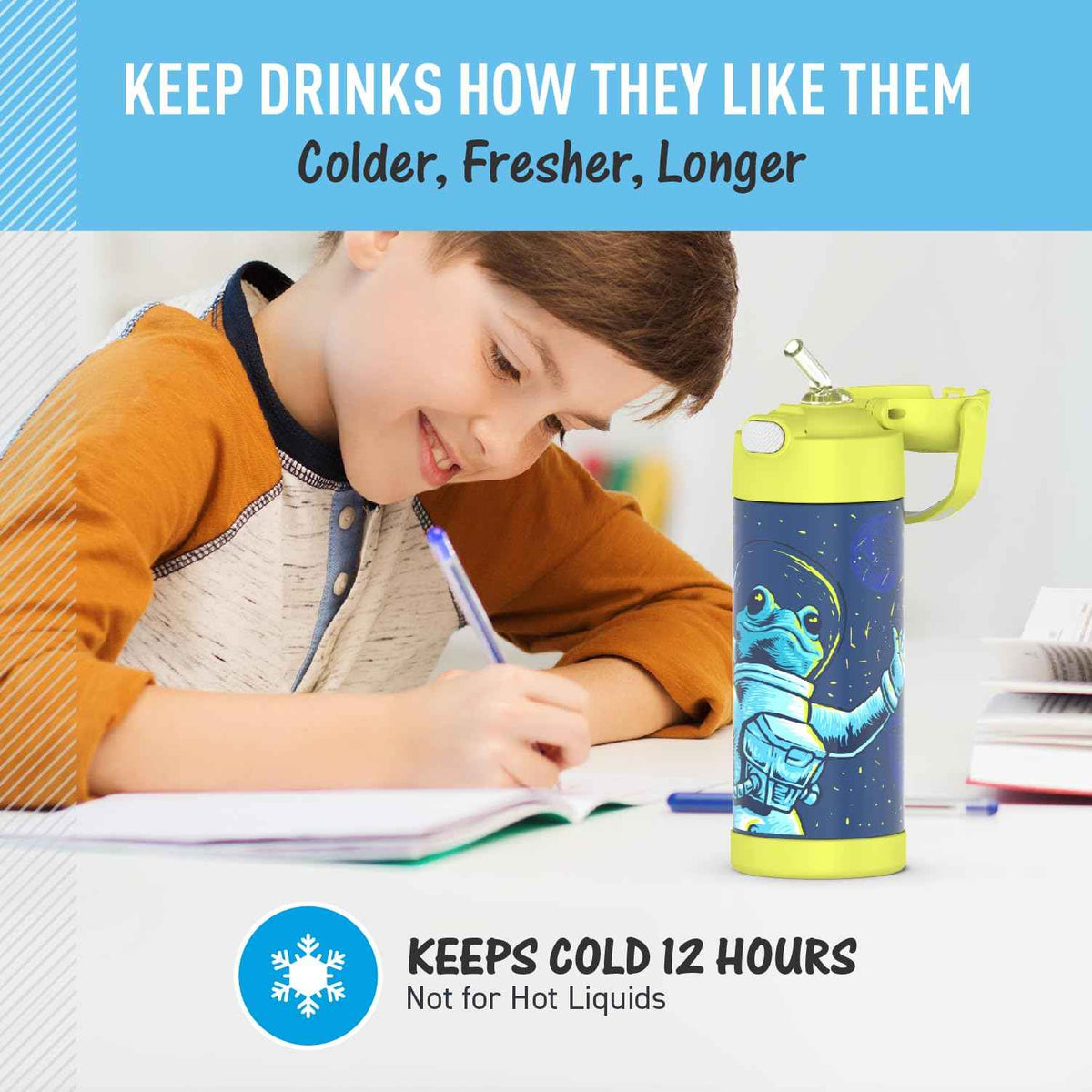 THERMOS FUNTAINER Water Bottle with Straw, 14oz, Space Frog 🍁 All In One Marketplace Canada