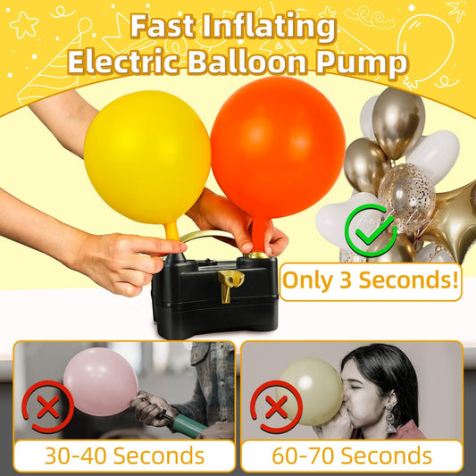 Bezente Balloon Pump Electric, Portable Balloon Inflator Pump Electric Air Pump for Balloons Dual Nozzle Electric Balloon Pump for Birthday Wedding Graduation Party Decorations 🍁 All In One Marketplace Canada