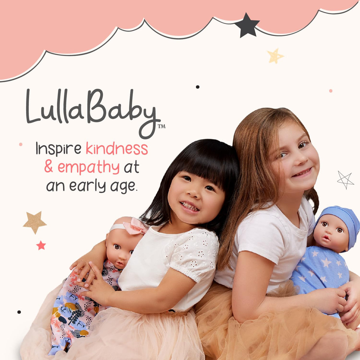 LullaBaby Baby Doll Stroller, Foldable Star-Print Toy Stroller, Accessory 🍁 All In One Marketplace Canada