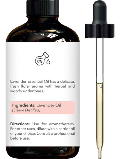 Brooklyn Botany Lavender Essential Oil - Huge 118 ml - with Glass Dropper - for Aromatherapy and Diffuser 🍁 All In One Marketplace Canada