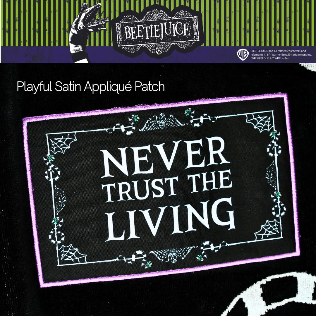 Franco Luxe Beetlejuice Halloween Goth Super Soft Plush Oversized Cotton Jacquard Bath/Pool/Beach Towel, 64 in x 34 in, (Officially Licensed Product)