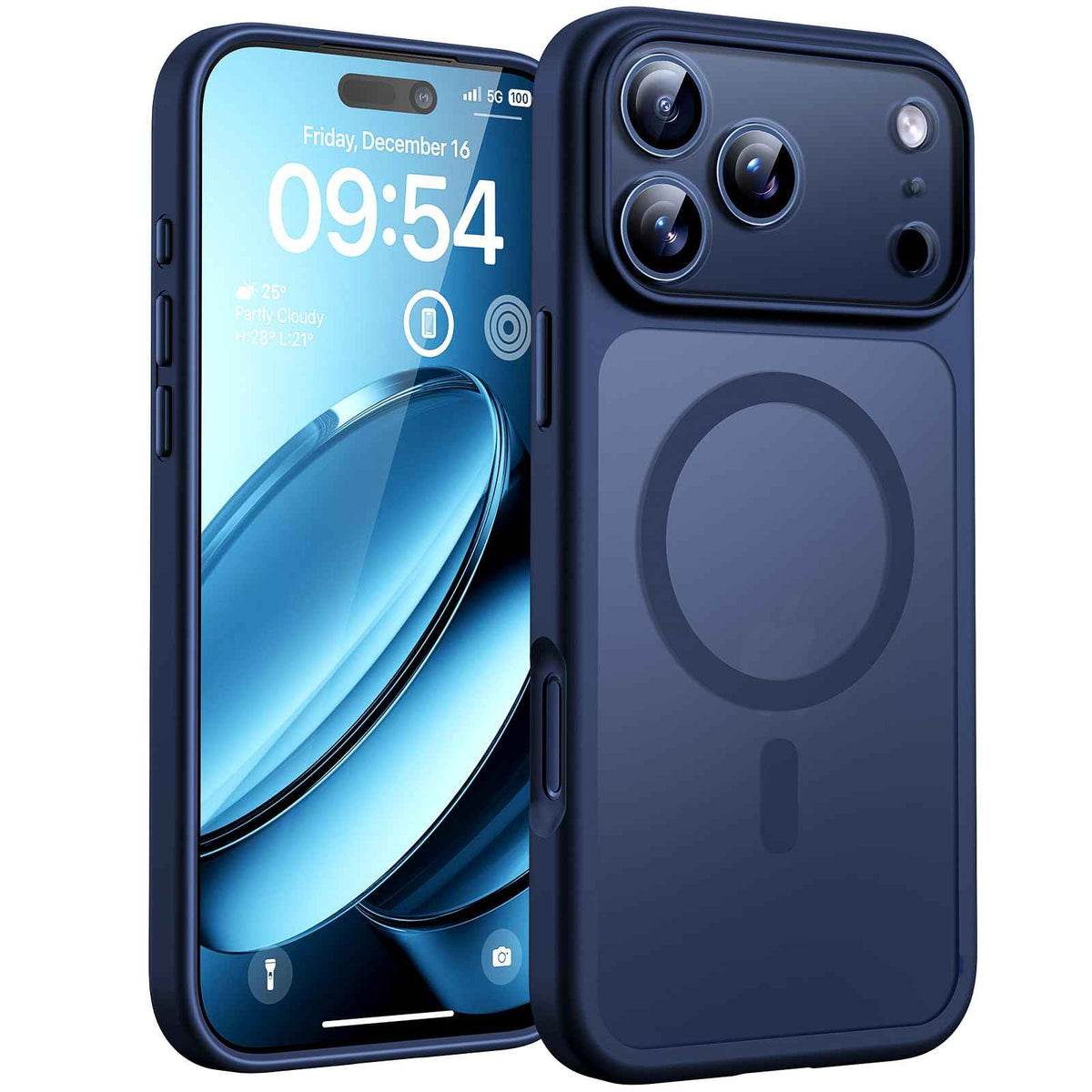 TOCOL Case for Phone 17 Pro, Full Camera Protection, Built-in Magnets, Compatible with Magsafe, Drop Protection, Translucent Matte Phone Case for Phone 17 Pro 6.3 inch (Dark Blue) 🍁 All In One Marketplace Canada