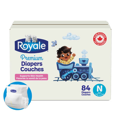 Royale Premium Diapers, Size NB (Up to 10 lb), 84 Count, Disposable Baby Diapers 🍁 All In One Marketplace Canada