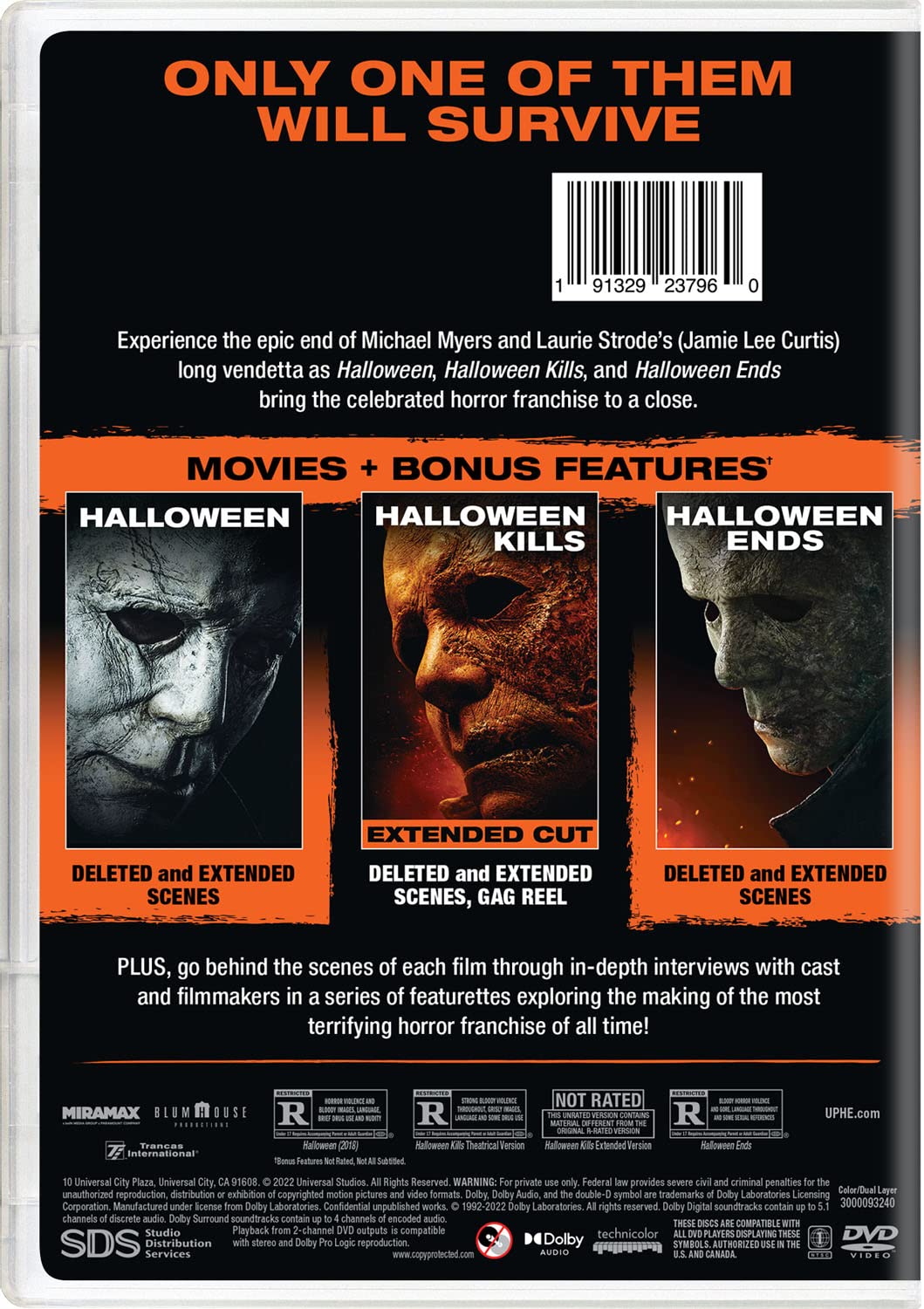 Halloween Trilogy (Halloween / Halloween Kills / Halloween Ends) [DVD]