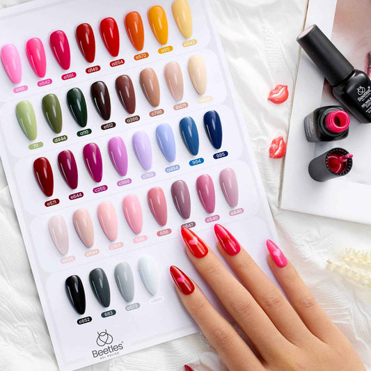 beetles 44pcs Gel Nail Polish Set - 36 Colors Colorful Muse Gel Polish Kit Pink Nude Red Yellow Green Black White Glitter Nail Kit Base Top Coat UV LED Needed Salon DIY Home Gift for Women 🍁 All In One Marketplace Canada