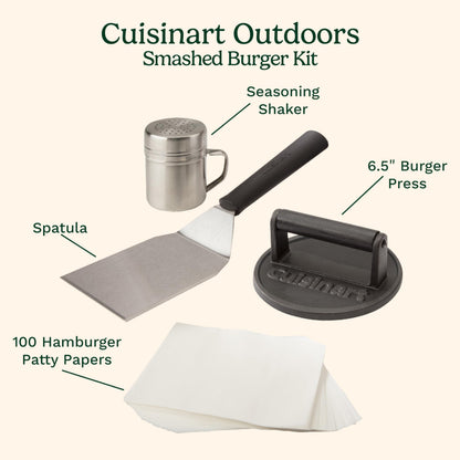 Cuisinart Smash Burger Kit with Cast Iron Burger Press, Spatula, Seasoning Shaker and Patty Papers (CSBK-400C) 🍁 All In One Marketplace Canada