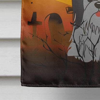 Caroline's Treasures BB4355CHF Halloween Shih Tzu Black Silver Flag Canvas House Size, Large, Multicolor