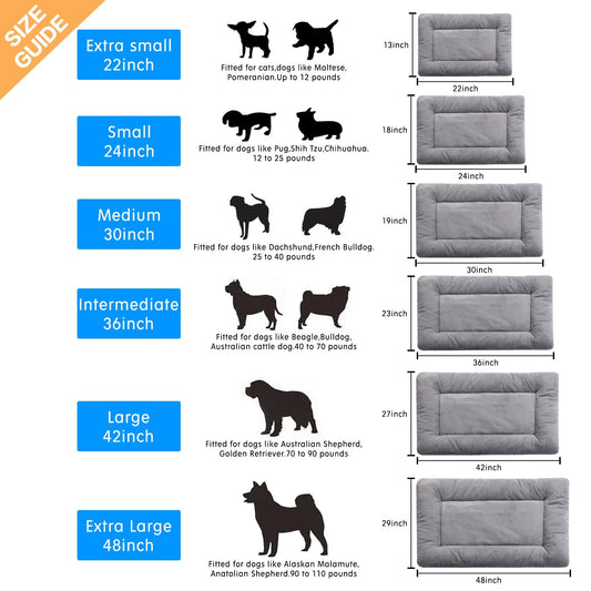 VERZEY Medium/Large Dog Bed Mat Crate Pad, 36" Metal Crates Fit, Ultra-Soft, Machine Washable & Anti-Slip Kennel Mat, Cozy Sleeping Mat for Medium/Large Dogs, Gray, 36L x 23W x 1H Inches 🍁 All In One Marketplace Canada