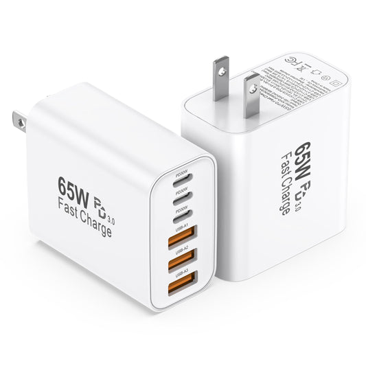 USB C Charger Block 65W, 2Pack 6-Port Type C Fast Charging Blocks 🍁 All In One Marketplace Canada
