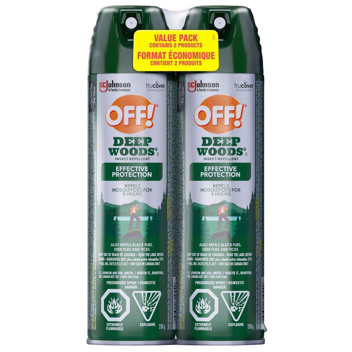 OFF! Deep Woods Mosquito Repellent Spray, 25% DEET Insect Spray, 8 Hours Bug Protection, Bug Repellent Camping Hiking Hunting, 360° Continuous Spray, Safe for Clothing & Skin, 2-Pack, 230g 🍁 All In One Marketplace Canada