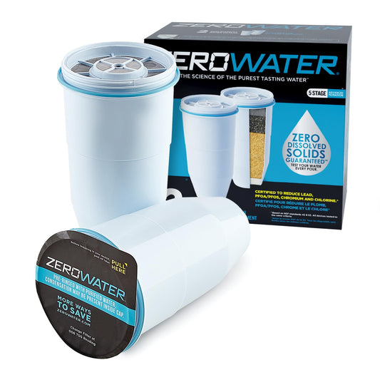 ZeroWater Official Replacement Filter - 5-Stage 0 TDS Filter Replacement - System IAPMO Certified to Reduce Lead, Chromium, and PFOA/PFOS, 2-Pack 🍁 All In One Marketplace Canada