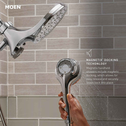 Moen 26009 Engage Magnetix 2.5 GPM Handheld/Rain Shower Head 2-in-1 Combo Featuring Magnetic Docking System, Pack of 1, Chrome 🍁 All In One Marketplace Canada
