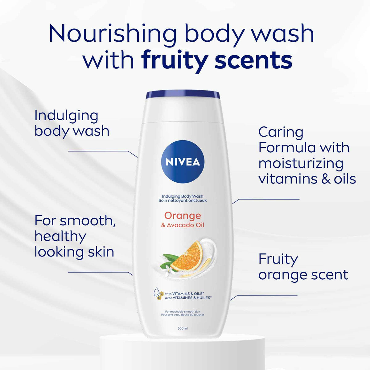 NIVEA Orange & Avocado Oil Body Wash, 3x500ml 🍁 All In One Marketplace Canada