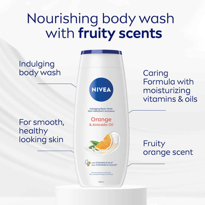 NIVEA Orange & Avocado Oil Body Wash, 3x500ml 🍁 All In One Marketplace Canada