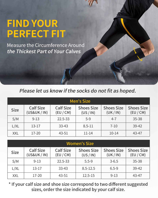 CAMBIVO 2 Pairs Compression Socks for Men and Women(20-30 mmHg), Compression Stocking for Swelling, Nurse, Flight(Black, SM) 🍁 All In One Marketplace Canada