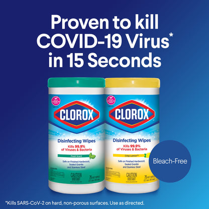 Clorox Disinfecting Wipes, Fresh Scent, 75 Count, Multi-Pack of 6 Canisters 🍁 All In One Marketplace Canada