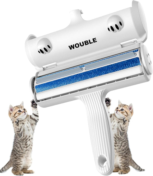 Wouble Pet Hair Remover Roller, Reusable Lint Roller for Pet Hair,Self Clean Dog Cat Fur Removal Brush, from Carpet, Furniture, Rugs, Laundry, Bedding, Sofa-White 🍁 All In One Marketplace Canada