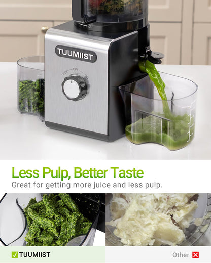 Juicer Machine, 6.5" Large Feed Chute Cold Press Juicer with 350W, Slow Masticating Juicer for Whole Vegetables & Fruits, High Juice Yield, Easy to Clean, Black 🍁 All In One Marketplace Canada
