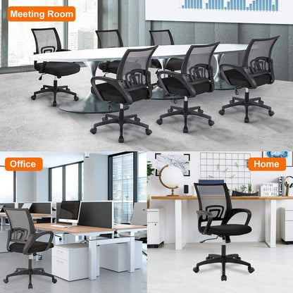 BestOffice Home Office Chair Ergonomic Desk Chair Mesh Computer Chair with Lumbar Support Armrest Executive Rolling Swivel Adjustable Mid Back Task Chair for Women Adults, Black (Black) 🍁 All In One Marketplace Canada