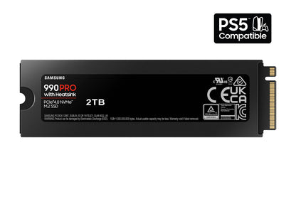 SAMSUNG 990 PRO w/Heatsink SSD 2TB PCIe Gen4 NVMe M.2 Internal Solid State Drive, Up to 7,450MB/s, PS5 Compatible, MZ-V9P2T0CW