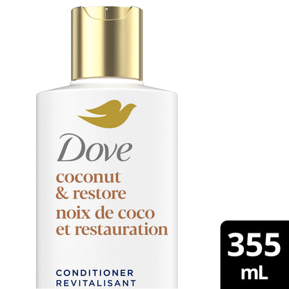 Dove Coconut Restore Shampoo & Conditioner for Damaged Hair, with Liquid Bio-Protein Care, 355 ML (2 Shampoo + 2 Conditioner) 🍁 All In One Marketplace Canada