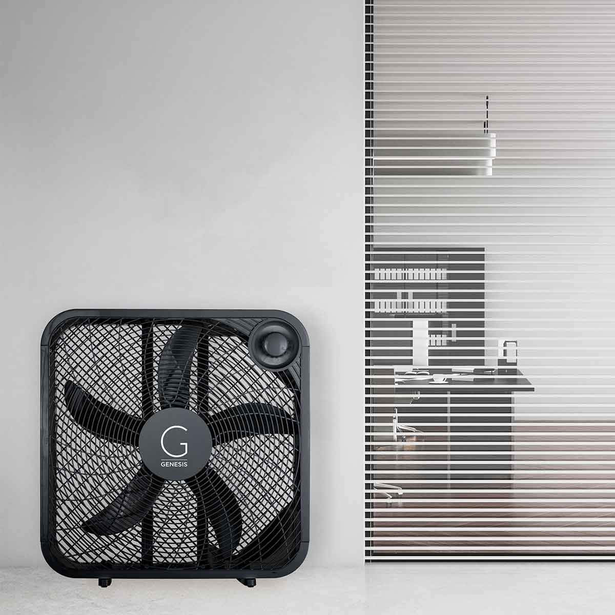 Genesis 20" Box Fan, 3 Settings, Max Cooling Technology, Carry Handle, Black (G20BOX-BLK) 🍁 All In One Marketplace Canada