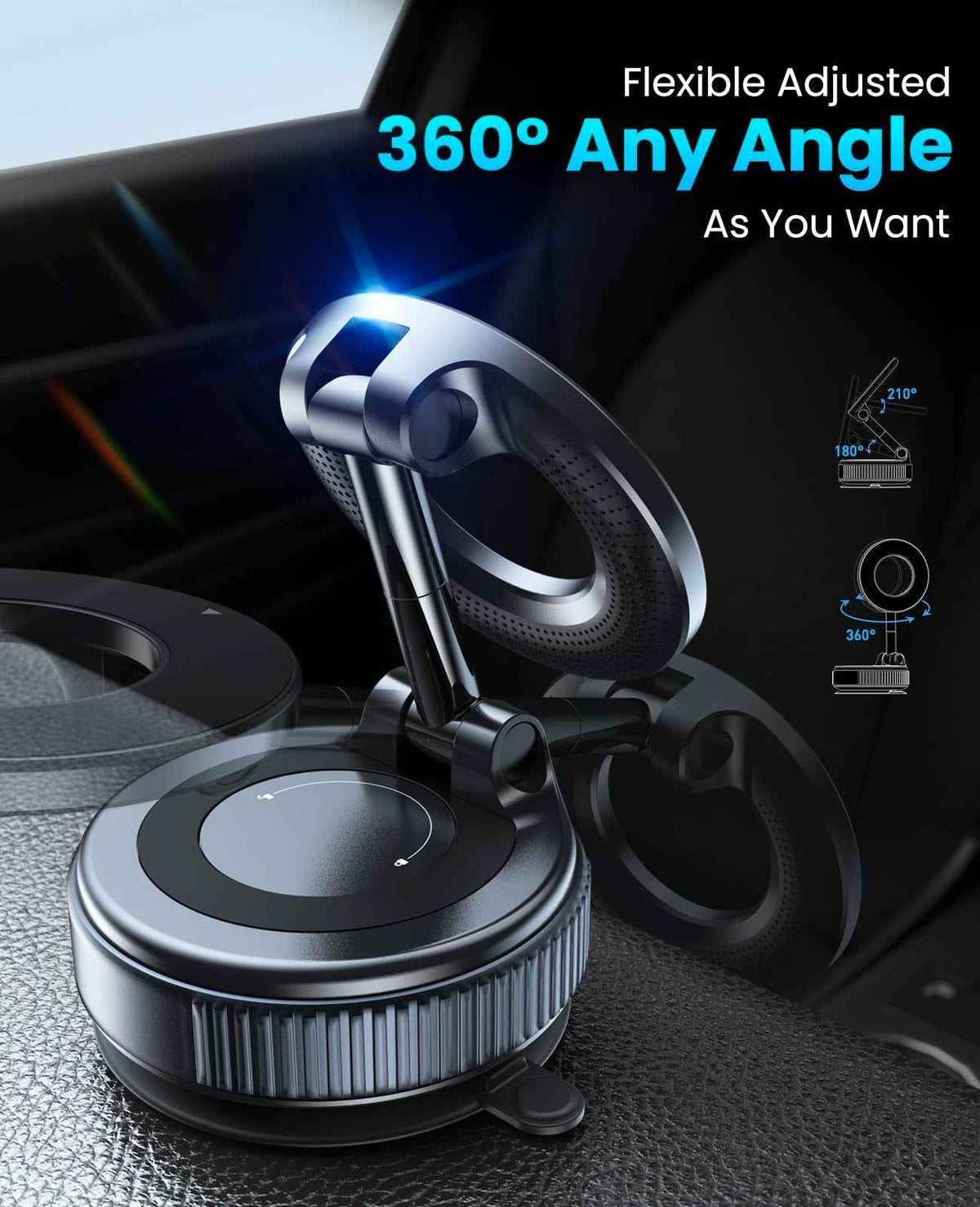 Jononser Magnetic Suction Phone Mount for Magsafe, 360° Adjustable Magnetic Car Phone Holder, Pocket Size Foldable Car Mount, Cell Phone Holders for Your Car for iPhone 17 16 15 14 13 12 Series,Black 🍁 All In One Marketplace Canada