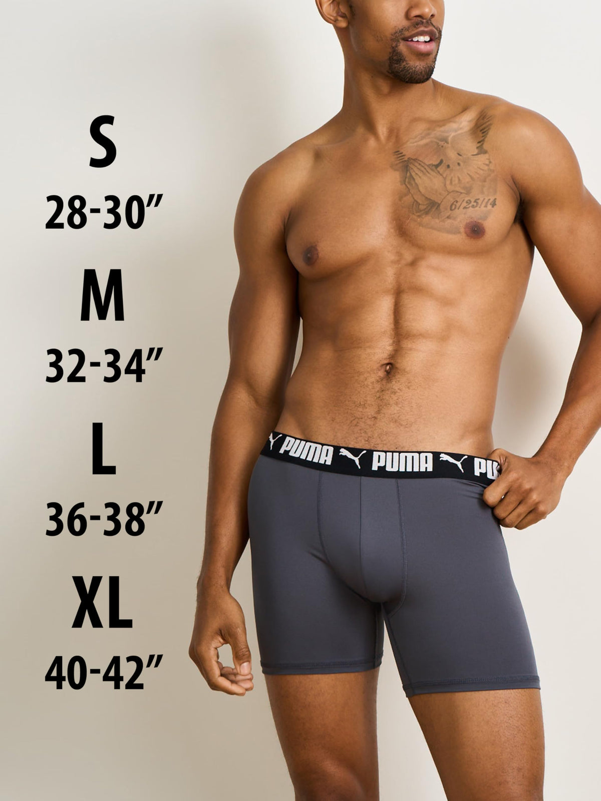 Puma Men's 4 Pack Active Stretch Boxer Briefs, Blue/Black/Gray, Small 🍁 All In One Marketplace Canada
