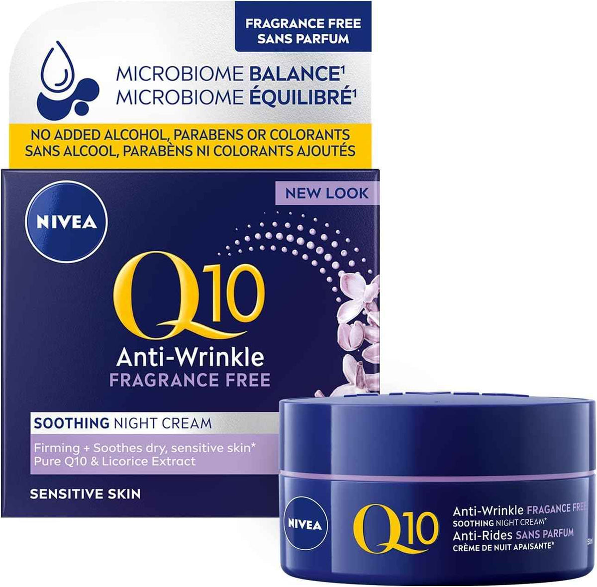 NIVEA Q10 Anti-Wrinkle + Fragrance Free Night Cream for Sensitive Skin | Night face moisturizer | 50mL 🍁 All In One Marketplace Canada