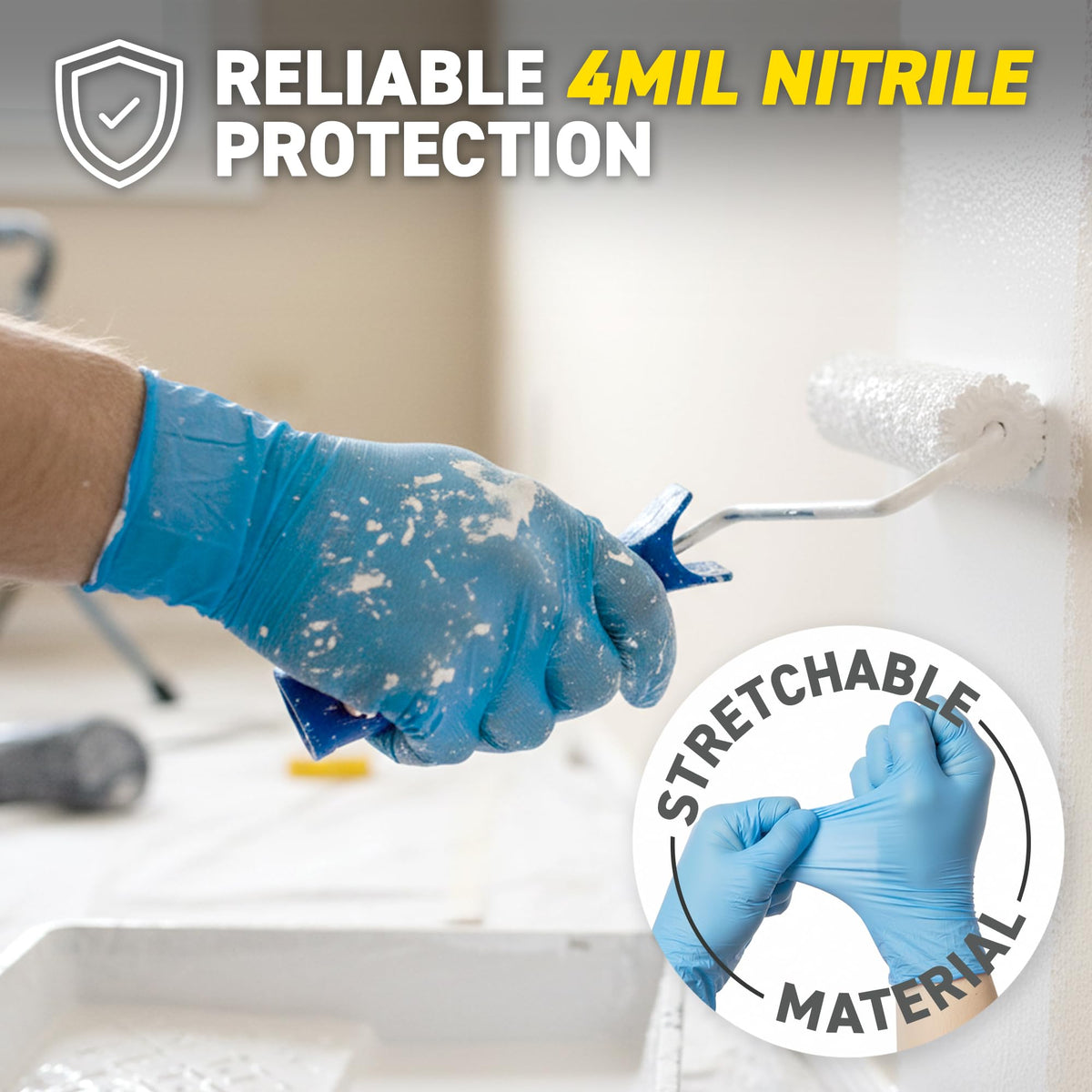 72HRS Blue Nitrile Gloves - 4 Mil Disposable Gloves (200 Pieces, Medium) 🍁 All In One Marketplace Canada