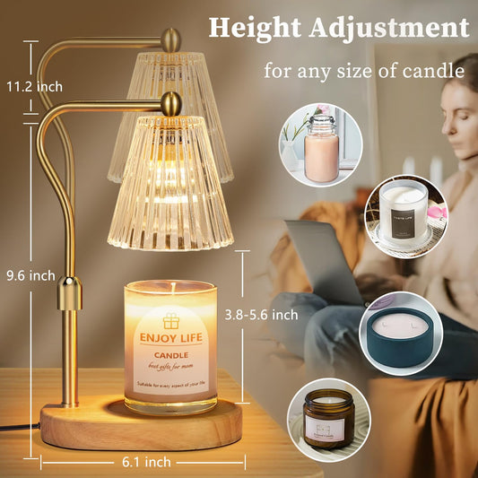 seenlast Candle Warmer Lamp with Timer Dimmer Adjustable Height,Vintage Home Decor for Scented Jar,Mother's Day Gift 🍁 All In One Marketplace Canada