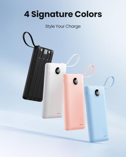 Coowisty Slim Power Bank 10000mAh, Portable Charger Built in 4 Cables 🍁 All In One Marketplace Canada