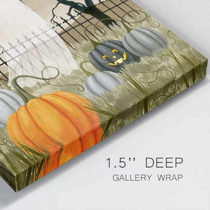 Renditions Gallery Modern Canvas Wall Art Pictures for Office Decorations Halloween Hunted Pumpkin Patch Premium Wall Hanging Wooden Artwork for Livingroom Kitchen Paintings - 32"X32" LT508