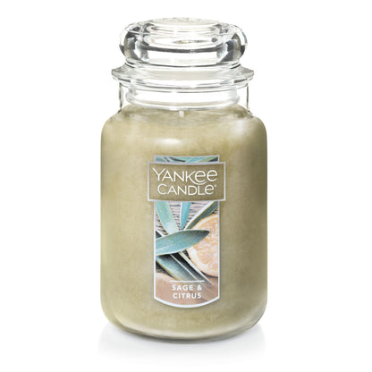 Yankee Candle Scented Candle, Sage & Citrus, Original Large Jar Candle, 110-150 Hours of Burn Time, 22 oz. 🍁 All In One Marketplace Canada
