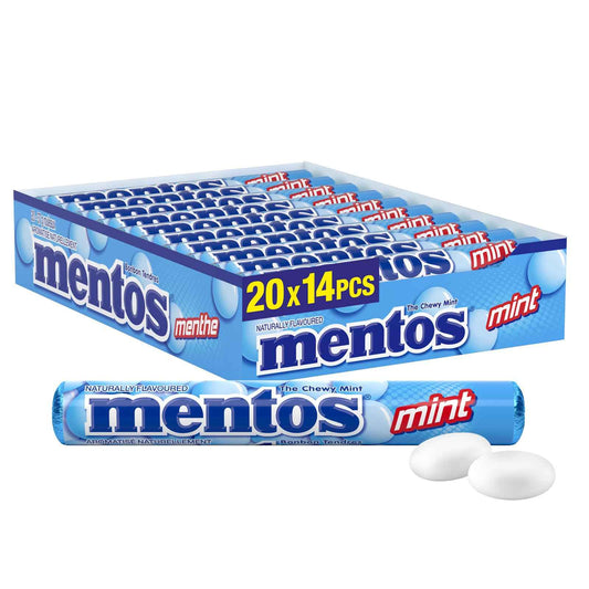 Mentos Chewy Mints, Mint - Pack of 20 Rolls (280 Pieces), 37g per roll 🍁 All In One Marketplace Canada