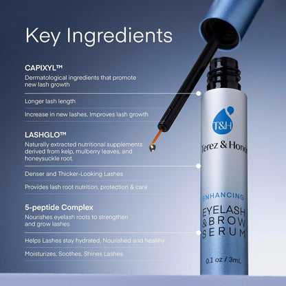 Terez & Honor Enhancing Lash & Brow Serum for Fuller, Thicker-Looking Lashes – Peptide Conditioner for Healthier-Looking Brows & Lashes, Gentle & Nourishing Formula 🍁 All In One Marketplace Canada