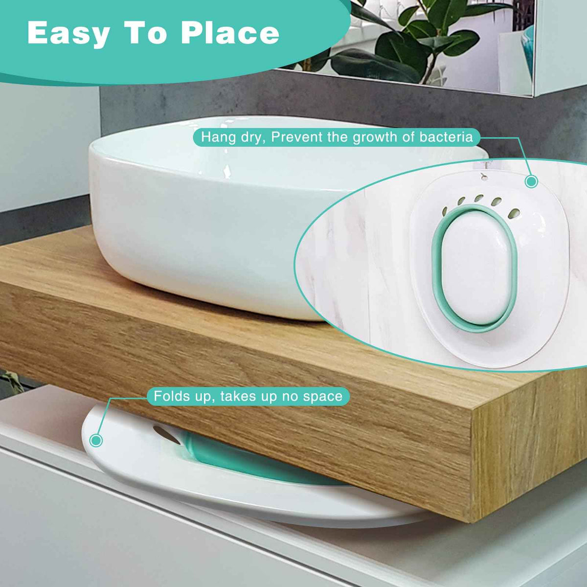 DEANIC Sitz Bath for Toilet Hemorrhoids, Postpartum Care, Collapsible Sitz Bath Tub for Hemorrhoids Treatment, Yoni Steam Seat Basin, Elderly Sit Bath (Green) 🍁 All In One Marketplace Canada