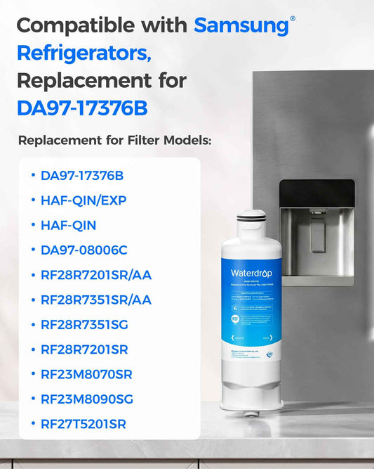 Waterdrop WD-F45 Replacement for Samsung® DA97-17376B, HAF-Qin/EXP, DA97-08006C, RF28R7201SR, RF28R7351SG, Refrigerator Water Filter, 3 Filters 🍁 All In One Marketplace Canada