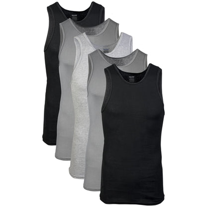 Gildan Men's A-Shirts 5 Pack, Grey/Black, Large 🍁 All In One Marketplace Canada