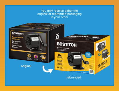 Bostitch Office Wall Mount Manual Pencil Sharpener, Tip Saver, 8 Hole Dial, 6X Longer Cutter Life, Vertical or Horizontal Mounting Black (MPS1-BLK) 🍁 All In One Marketplace Canada