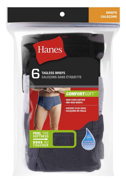 Hanes Men's 6-Pack Comfort Soft FreshIQ Mid-Rise Brief, Assorted, Large 🍁 All In One Marketplace Canada