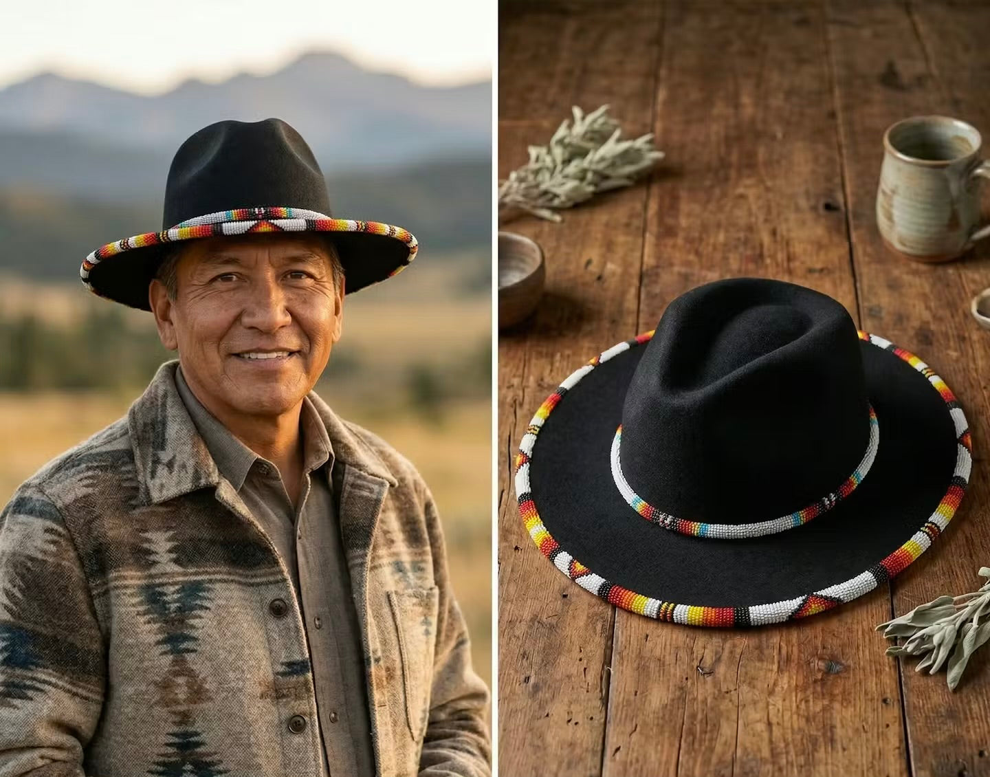 Size-58 Handmade Beaded Hat