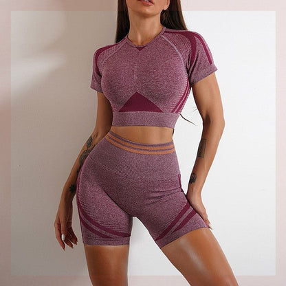 Women’s Seamless Sports Set – Workout Outfit with Booty Yoga Pants