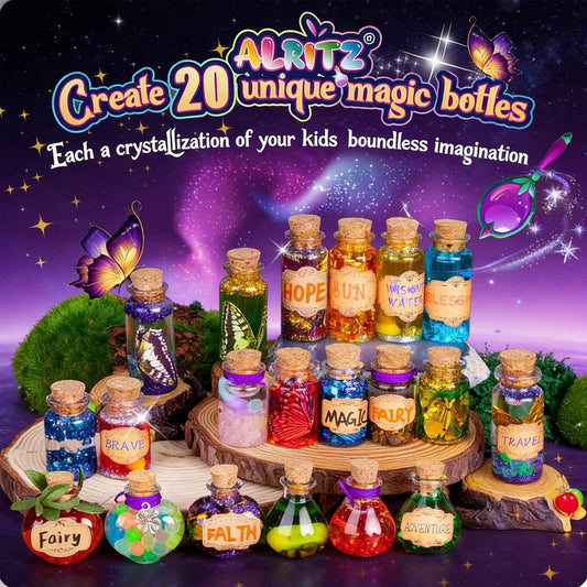 Alritz Fairy Potions Kit, Magic Mix Kit 20 Bottles, Decorations Ornaments Garden Crafts Birthday Gifts Toys for Girls 6 7 8 9 10 Years Old Families Party Outdoor Indoor 🍁 All In One Marketplace Canada