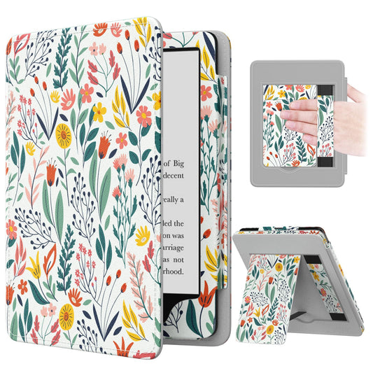 MoKo Case for 7"/6.8" Kindle Paperwhite(12th/11th Generation-2024/2021) and Kindle Colorsoft Signature Edition, Slim PU Shell Cover Case with Auto-Wake/Sleep for Kindle Paperwhite 2024, Flowers 🍁 All In One Marketplace Canada
