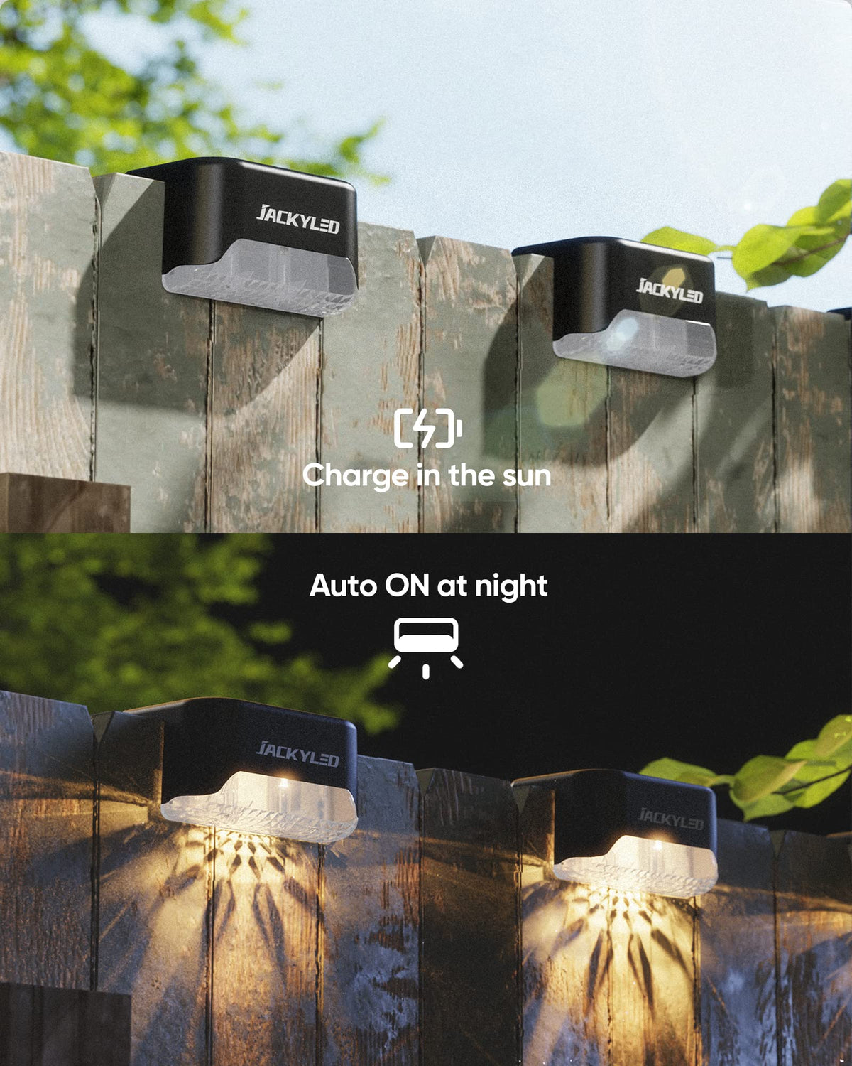 Solar Deck Lights Outdoor 16 Pack, JACKYLED Solar Step Lights Outdoor Waterproof LED Solar Powered Stair Lights for Patio Deck Porch Step Fence Railing Wall Garden Pool Yard 🍁 All In One Marketplace Canada