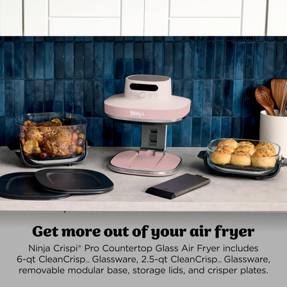 Ninja Crispi Pro Glass Air Fryer, 6-in-1, Rose, AS101CRS 🍁 All In One Marketplace Canada