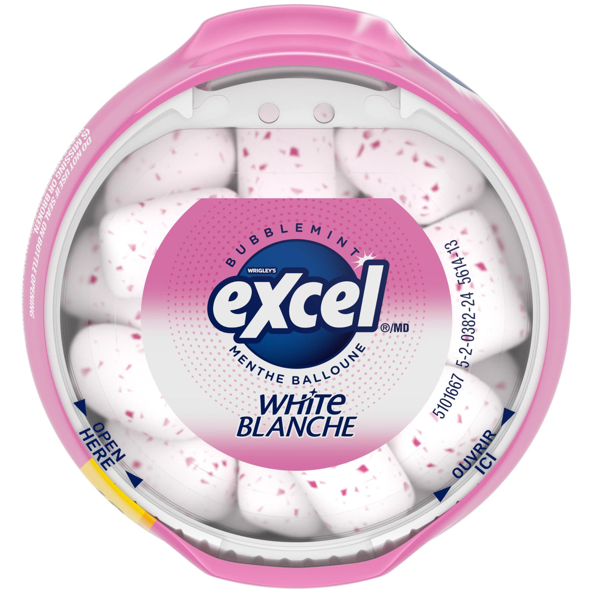 EXCEL White, Bubblemint Flavoured Sugar Free Chewing Gum, 60 Pieces, 6 Bottles 🍁 All In One Marketplace Canada