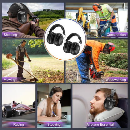 Floriogra 2 Pack Ear Protection Ear Muffs Noise Reduction, SNR 35dB Hearing Protection Earmuffs, Noise Cancelling Ear Muffs, Noise Cancelling Headphones for Autism,for Shooting, Mowing, Hunting 🍁 All In One Marketplace Canada